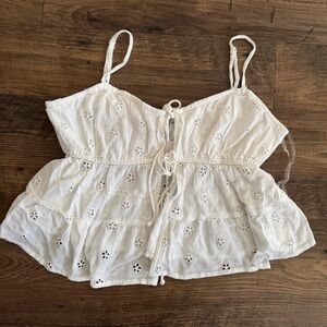 American Eagle Outfitters White Eyelet Camisole